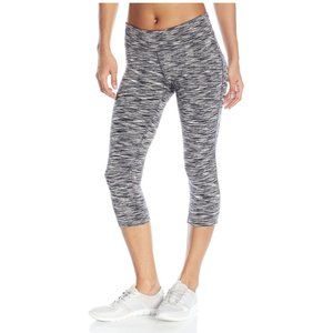 Capri Length Leggings, Black & White Space Dye